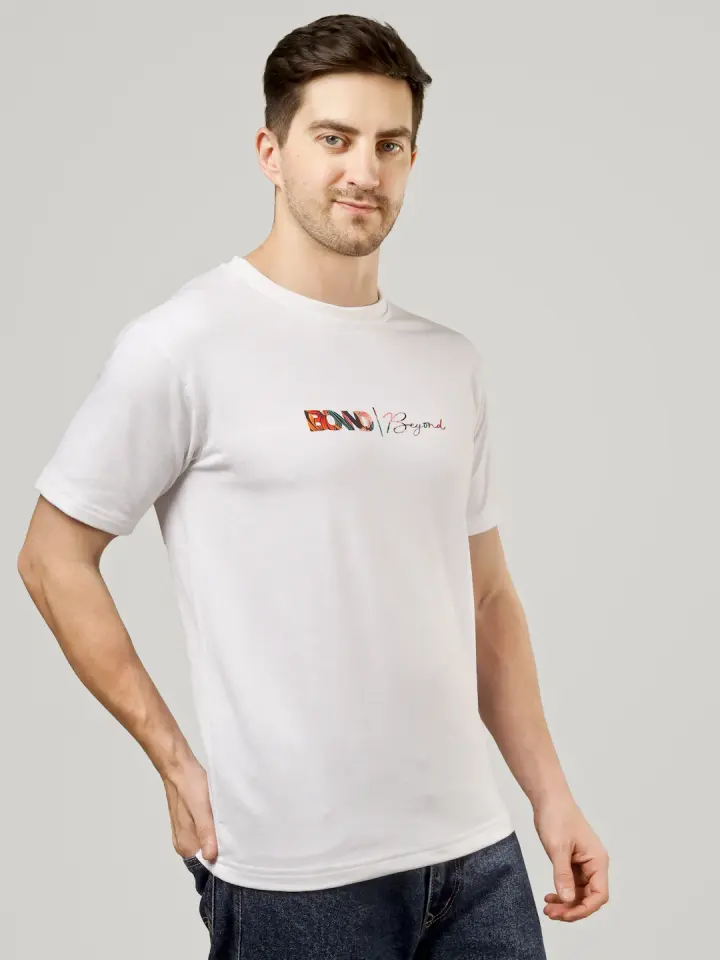 Gas Mask Reaper French Terry T-Shirt in White, view 4