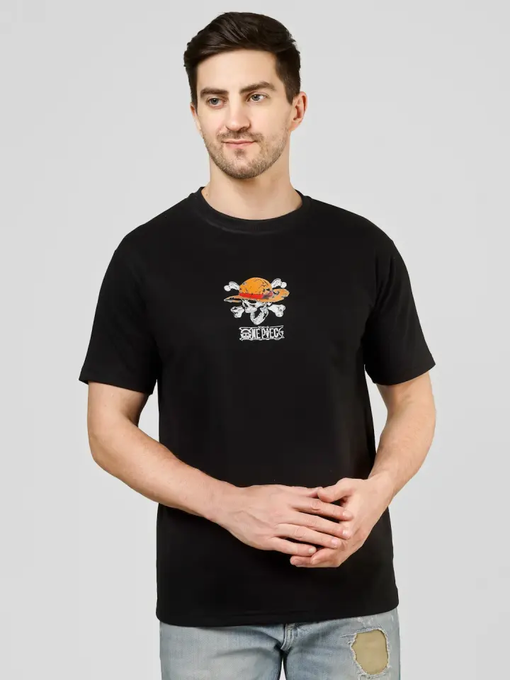One Piece French Terry T-Shirt in Black, view 4