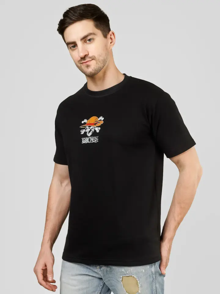 One Piece French Terry T-Shirt in Black, view 5