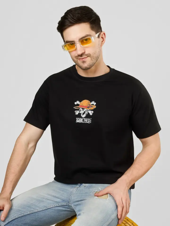 One Piece French Terry T-Shirt in Black, view 8