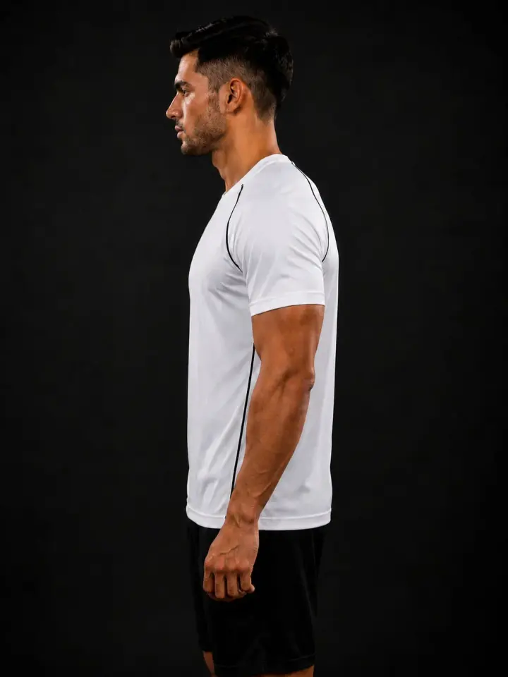 Premium Active Training T-Shirt, White in White, view 4